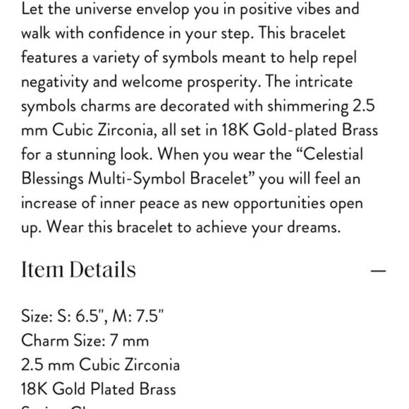 NEW Karma and Luck Celestial Blessings Gold Bracelet Symbol Accents - Picture 5 of 5